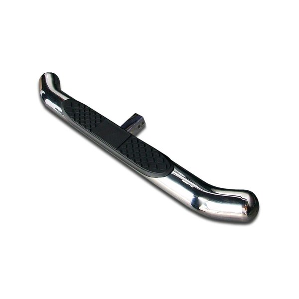 Auto Usa 3 in. Round End Caps Hitch Step for 1 - 0.25 in. Receivers - Stainless Steel AU2527216